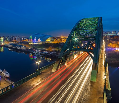 Aerial photograph of Tyne Bridge, Newcastle-Upon-Tyne