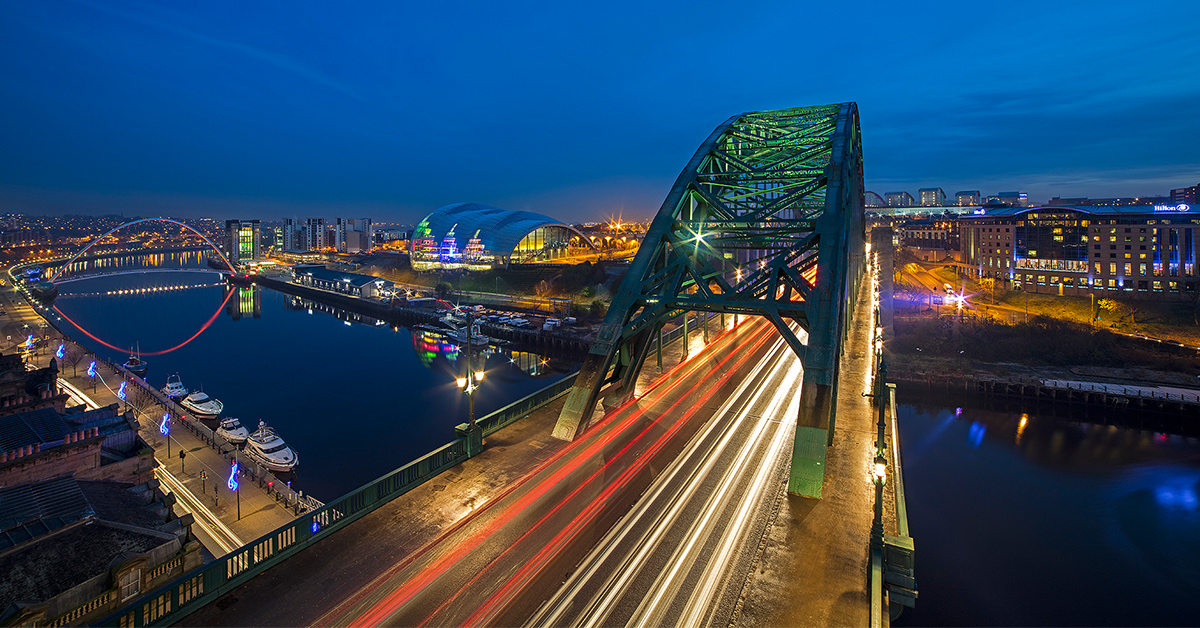 Aerial photograph of Tyne Bridge, Newcastle-Upon-Tyne