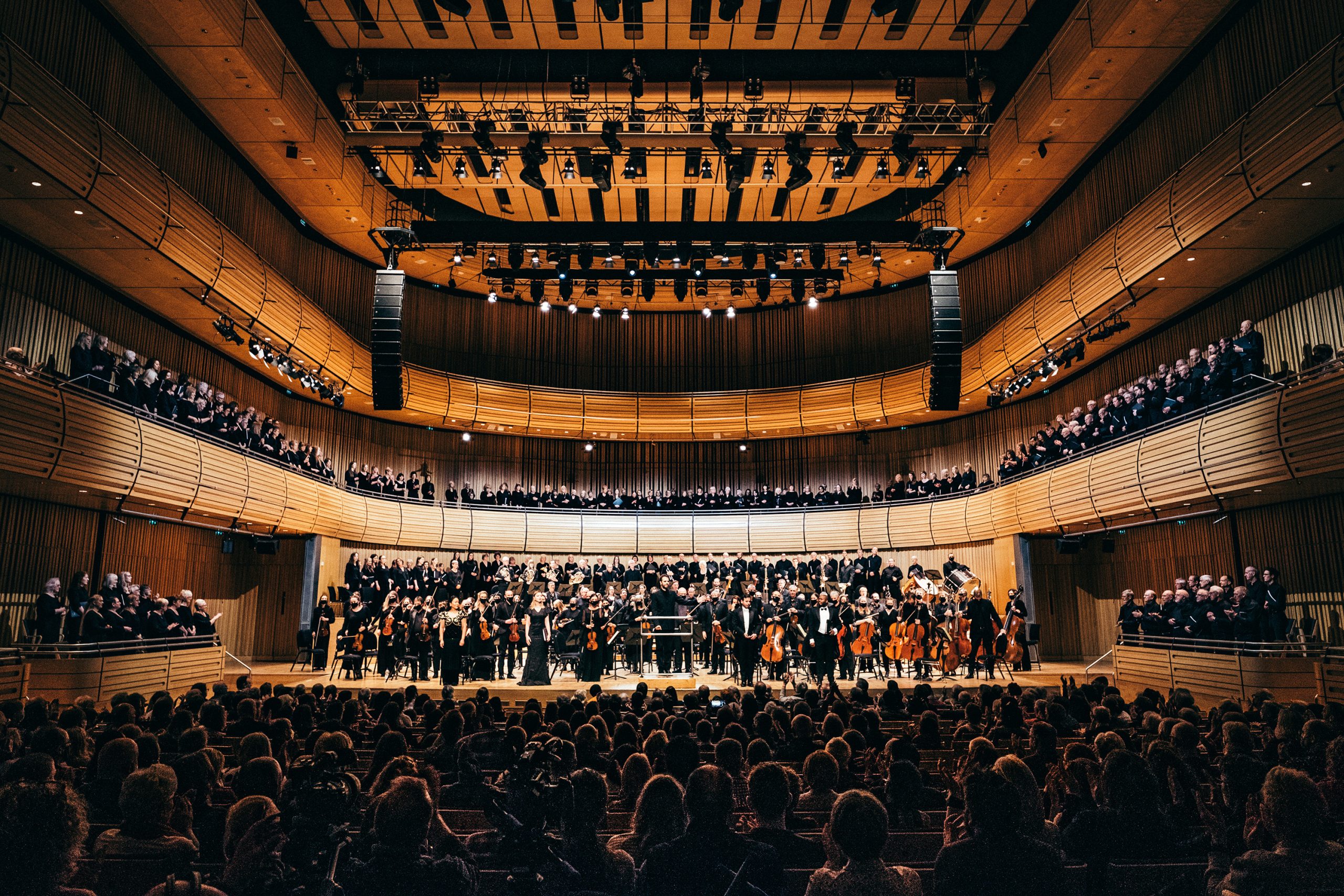 Royal Northern Sinfonia playing in large concert hall at The Glasshouse